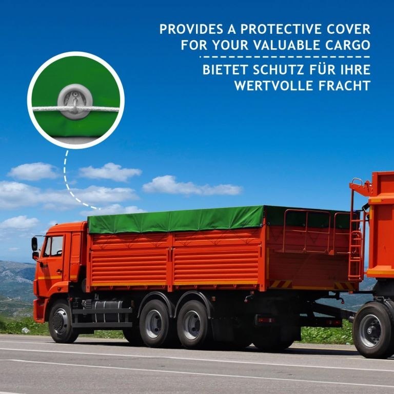 JAGO Plandeka 650 g/m², aluminiowe oczka, zielona, 5 x 6